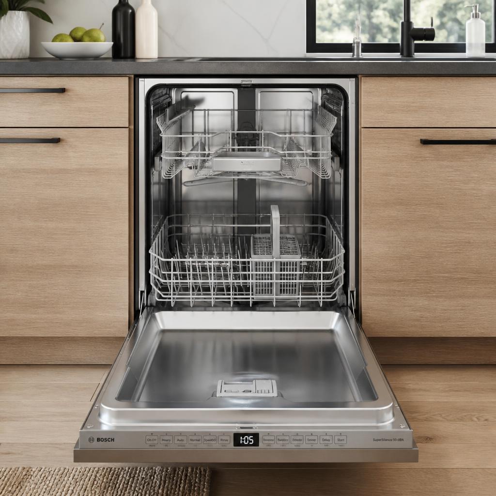 Built-in dishwasher repaired and reinstalled